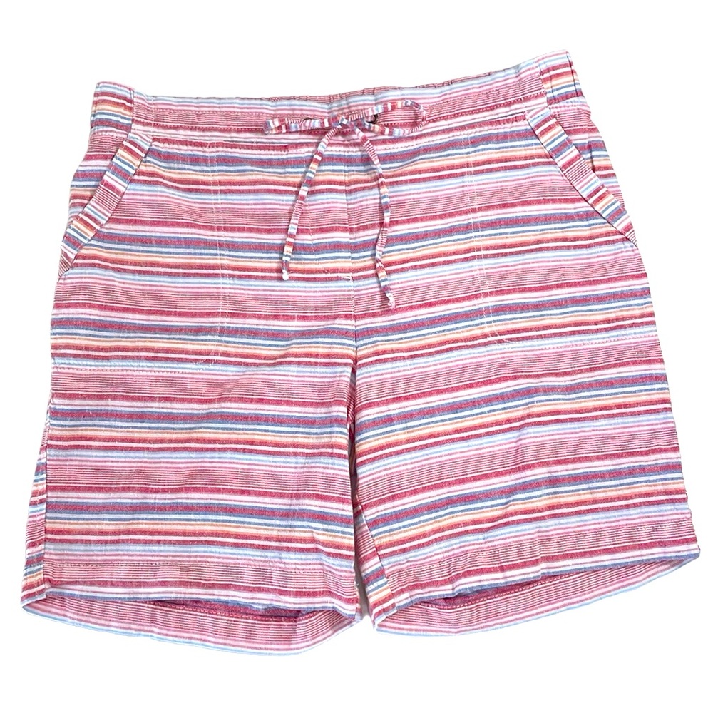 Talbots Size 10 linen blend pullβ on striped shorts. Excellent used condition.